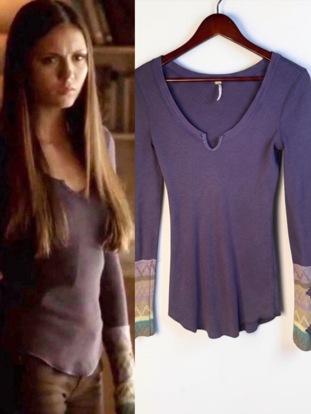 ASO Elena Gilbert Purple Thermal Top The Vampire Diaries Size Medium - Picture 7 of 7